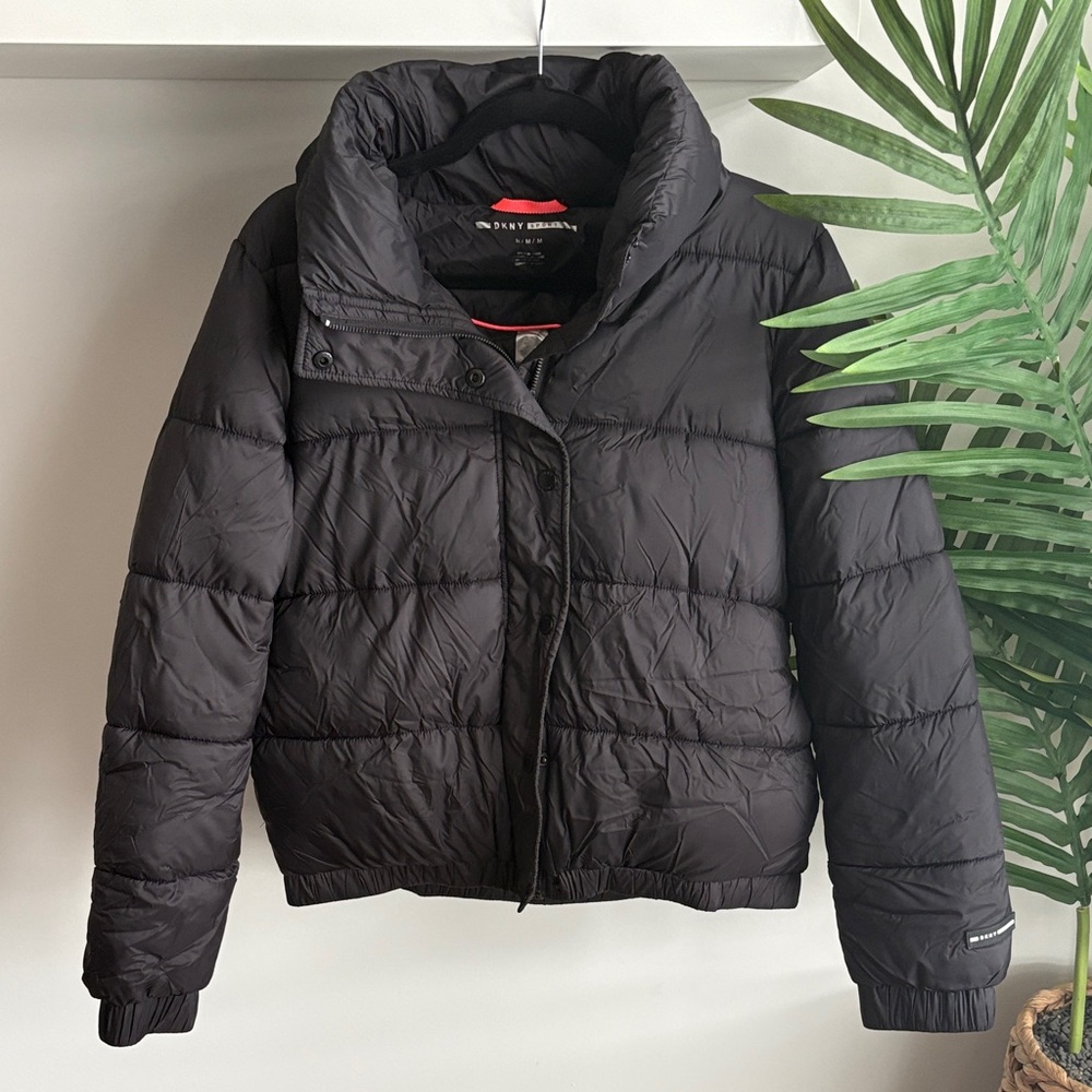 DKNY Black Quilted Puffer Jacket